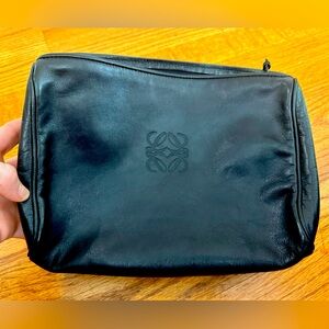 Loewe Black Leather medium cosmetic Bag/clutch